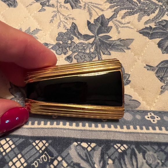 St. John Knit Black & Gold Vintage Belt Buckle Clip - Picture 4 of 4